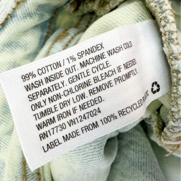 👀 311. Wild Fable 90s High Rise Straight Jeans Sz 8 – Green Acid Wash Retro Look - Picture 6 of 9